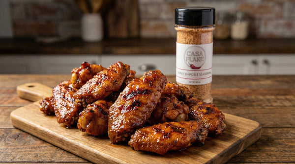 Crispy Air Fryer Hot Honey Wings (Using Casa Flake Chipotle Rub)