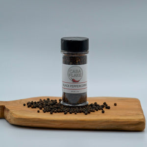 Casa Flake Black Peppercorns bottle with ingredients