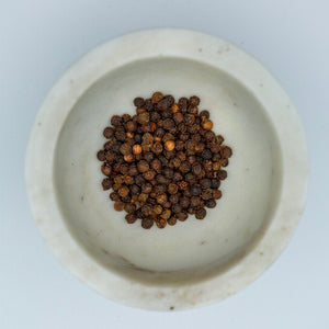 Black Peppercorns zoomed in