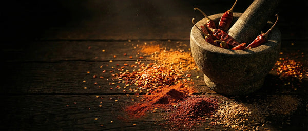 stone mortar with spices