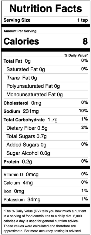 Espresso Rub Nutritional Facts