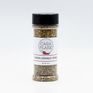 Spice jar labeled 'Casa Flake' on a white background