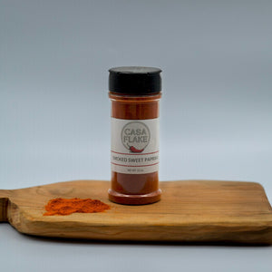 Casa Flake Smoked Sweet Paprika bottle with ingredients